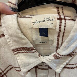 Target Universal Thread Womens White & Burnt Orange Flannel